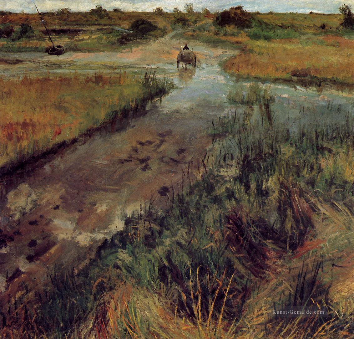 Geschwollene Bach bei Shinnecock 1895 Impressionismus William Merritt Chase Szenerie Ölgemälde